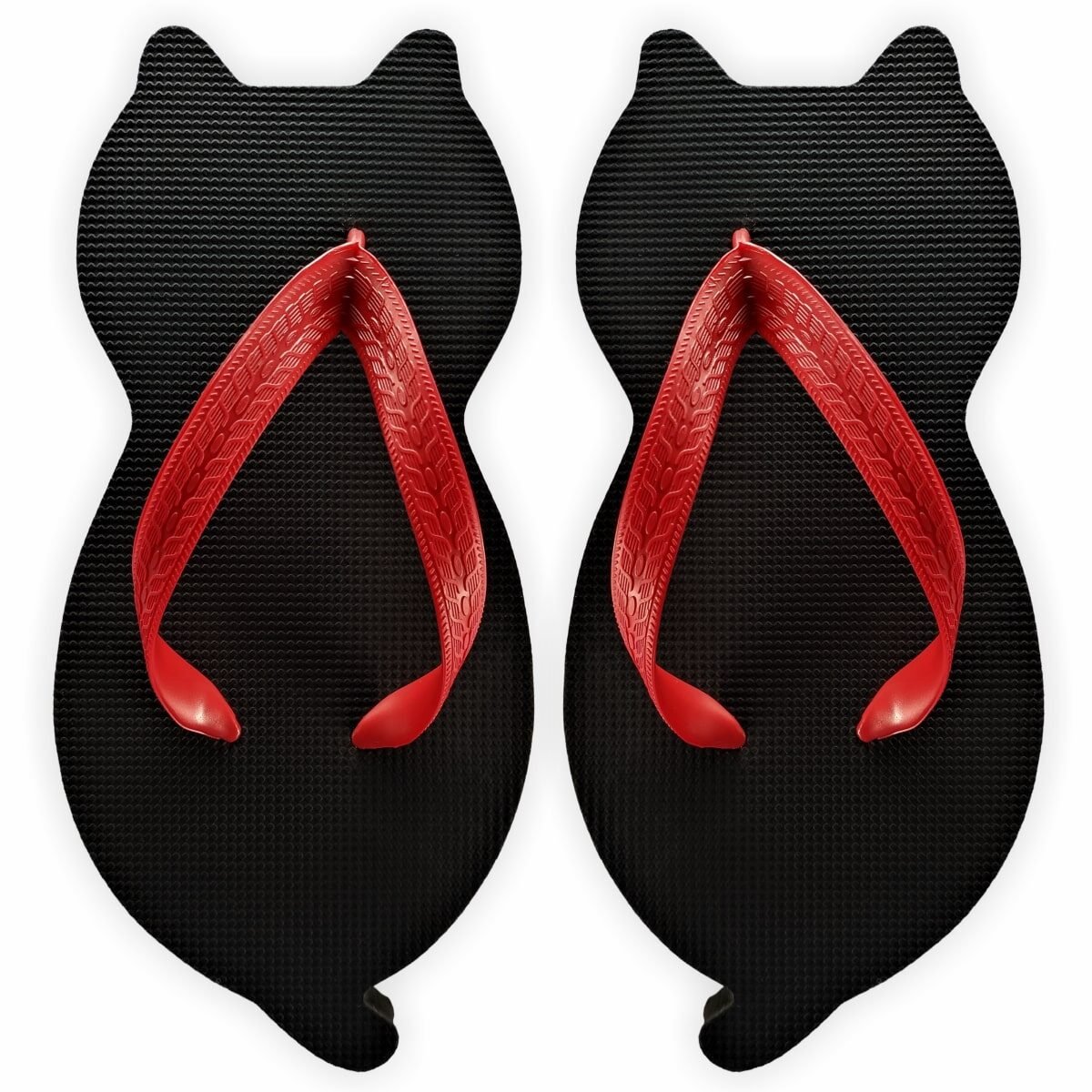 chinelo de gatinho preto com formato de gato