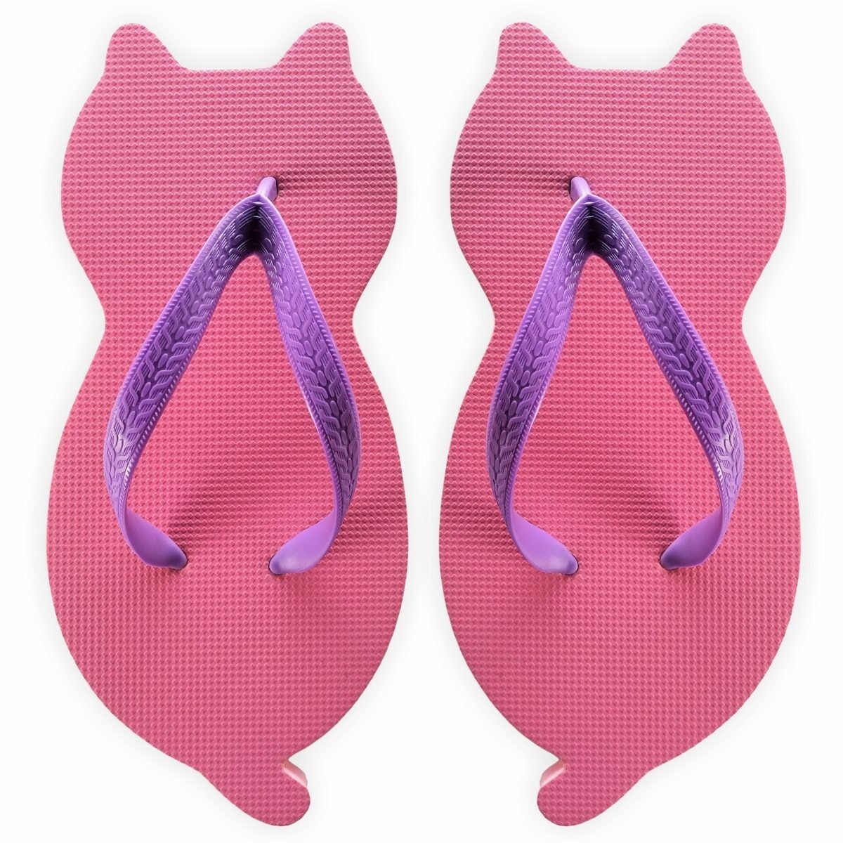chinelo de gatinho rosa com formato de gato