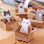 Bloco de Papel de Gatinho com Notas Adesivas e Caixa