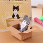 Bloco de Papel de Gatinho com Notas Adesivas e Caixa