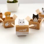 Bloco de Papel de Gatinho com Notas Adesivas e Caixa