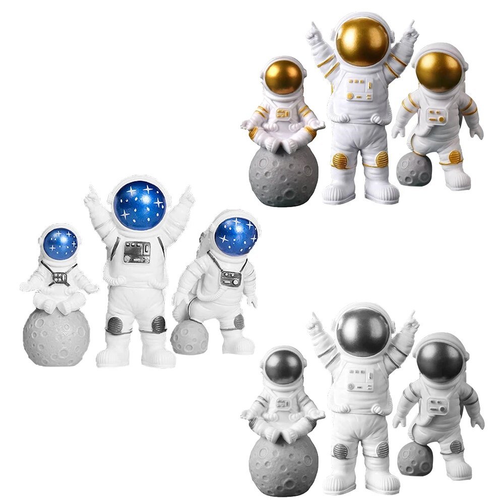 3 Astronautas para Decoração Kit com 3 Peças