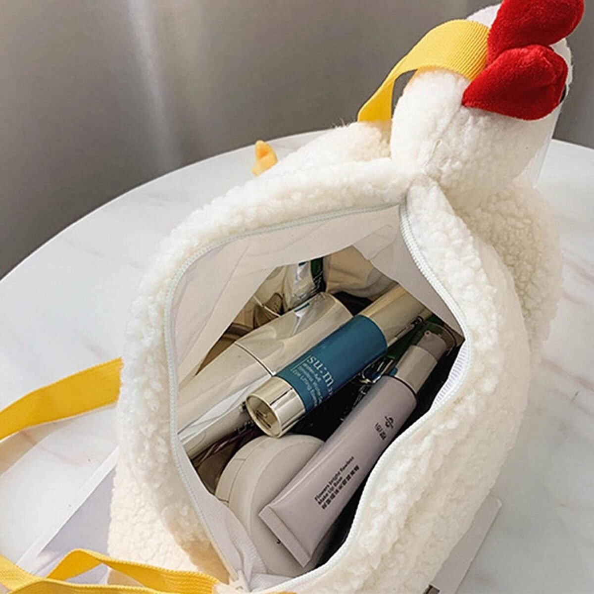 Bolsa com Formato de Galinha de Pelúcia Chicken Bag