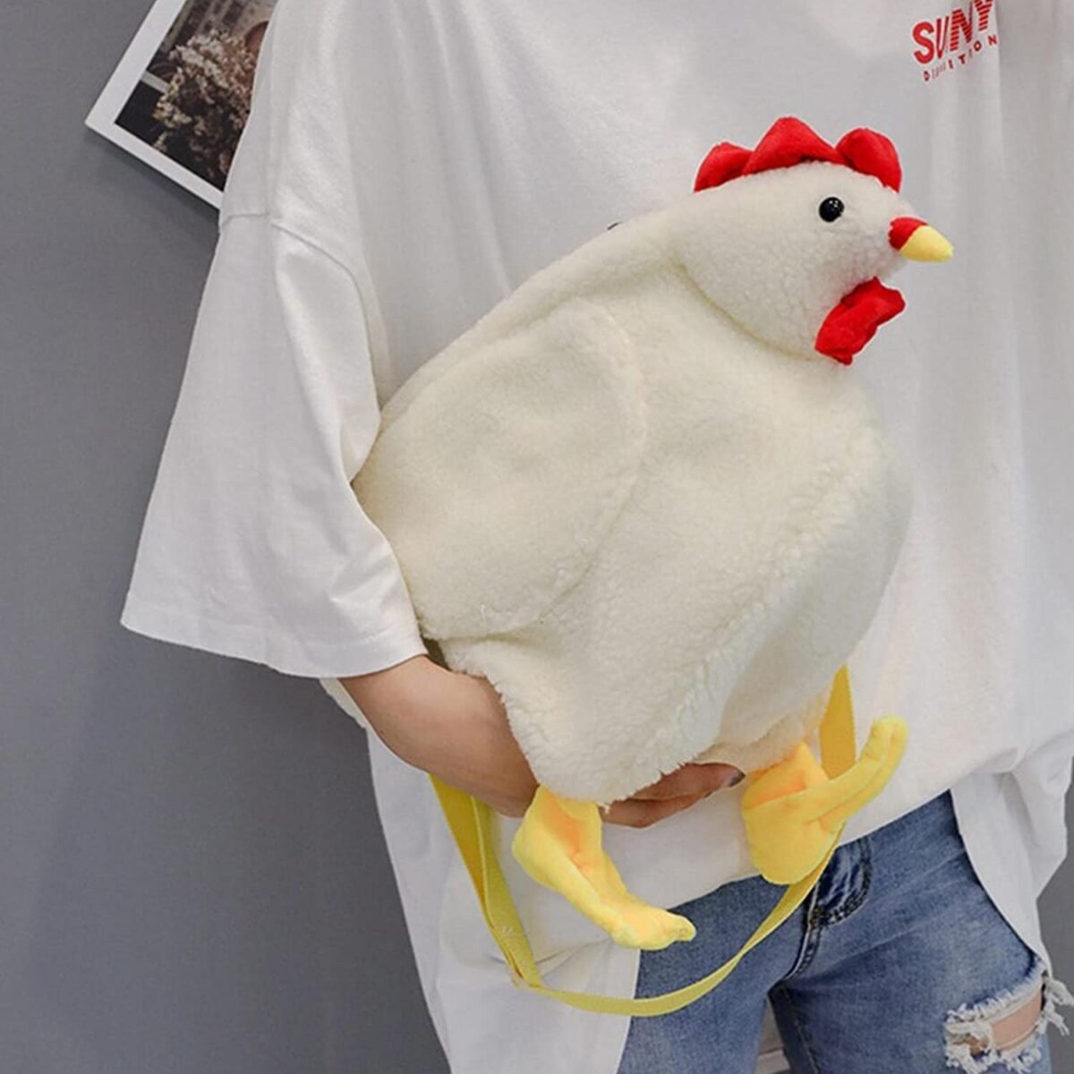 Bolsa com Formato de Galinha de Pelúcia Chicken Bag