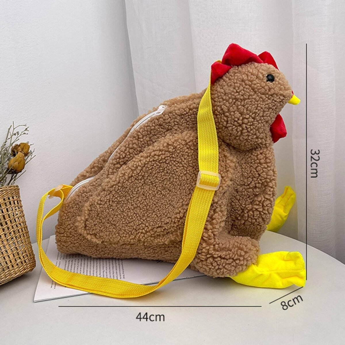 Bolsa com Formato de Galinha de Pelúcia Chicken Bag