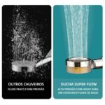 Chuveiro Ducha Pressurizada 360º Multifuncional Alta Pressão Super Flow