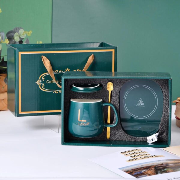 Kit Aquecedor com Caneca e Colher Completo para aquecer Xícara Copo Portátil USB Almofada Hot Pad de Luxo