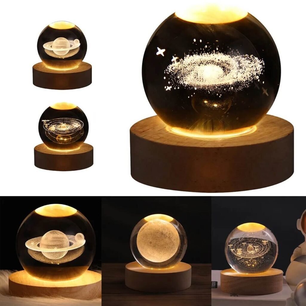 Luminária Bola de Vidro Cristal do Universo 3D