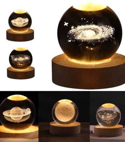 Luminária Bola de Vidro Cristal do Universo 3D