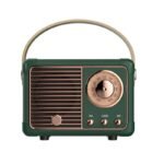Mini Rádio Bluetooth Retrô com Estilo Vintage de Luxo