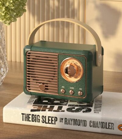 Mini Rádio Bluetooth Retrô com Estilo Vintage de Luxo