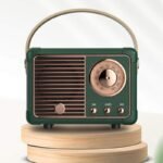Mini Rádio Bluetooth Retrô com Estilo Vintage de Luxo