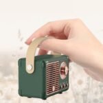 Mini Rádio Bluetooth Retrô com Estilo Vintage de Luxo