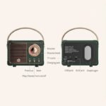 Mini Rádio Bluetooth Retrô com Estilo Vintage de Luxo