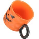 Caneca Abóbora de Halloween Laranja com Colher