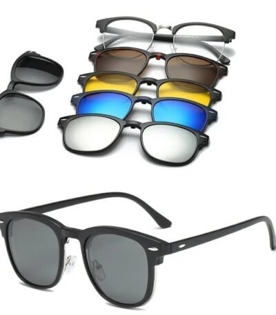 Óculos de Sol com 6 Lentes Clip On