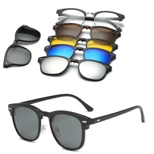 Óculos de Sol com 6 Lentes Clip On