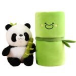 Urso Panda de Pelúcia com Bambu