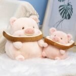 Porquinho de Pelúcia Fofo com Pão de Forma