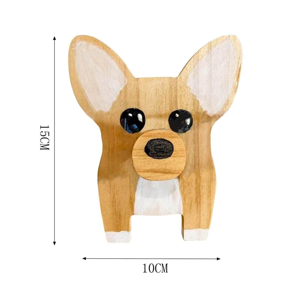 Porta Óculos Cachorro Corgi Suporte de Madeira