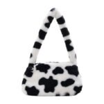 Bolsa de Vaca em Pelúcia com Alça Macio Fofo Estilo Kawaii Japonês
