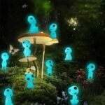 10 Elfos Kodama Miniaturas que Brilham no Escuro Para Decoração de Jardins, Plantas e Casas Luminosos e Fluorescentes