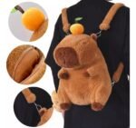 Mochila com Formato De Capivara de Pelúcia Fofa e Macia