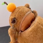 Mochila com Formato De Capivara de Pelúcia Fofa e Macia