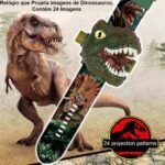 Relógio de Dinossauro 3D com Projetor T-Rex Jurassic Digital Flip