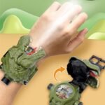 Relógio de Dinossauro 3D com Projetor T-Rex Jurassic Digital Flip