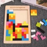 Jogo Tetris Quebra Cabeça de Madeira