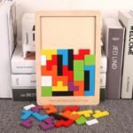 Jogo Tetris Quebra Cabeça de Madeira