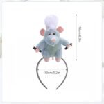 Tiara Arquinho de Pelúcia Ratatouille Chef Remy com Prendedor