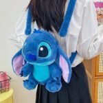 Mochila Stitch de Pelúcia Azul Fofo
