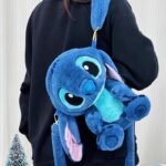 Mochila Stitch de Pelúcia Azul Fofo