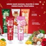 Kit 5 Cremes para as Mãos Fragrâncias Variadas Hidratação Profunda Suave Aveludado Presente de Natal