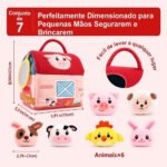Kit Fazendinha de Pelúcia Animais com Sons Brinquedo Colorido Sensorial Educativo para Bebês e Crianças - Image 5